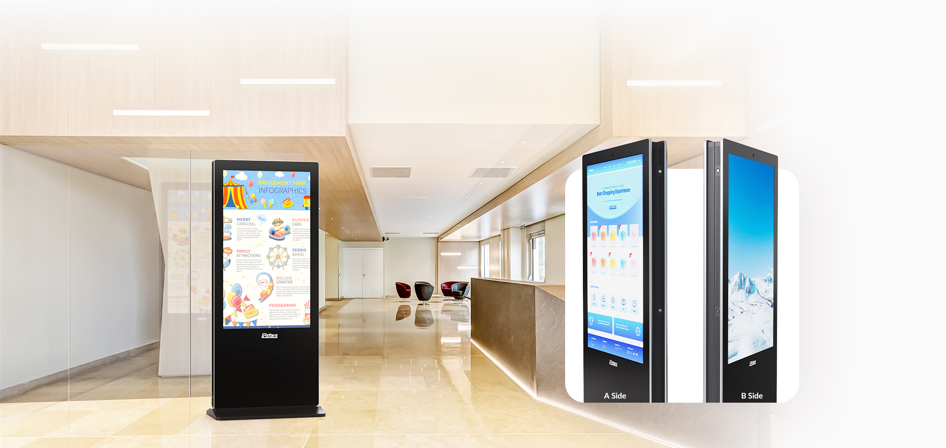 double sided digital kiosk