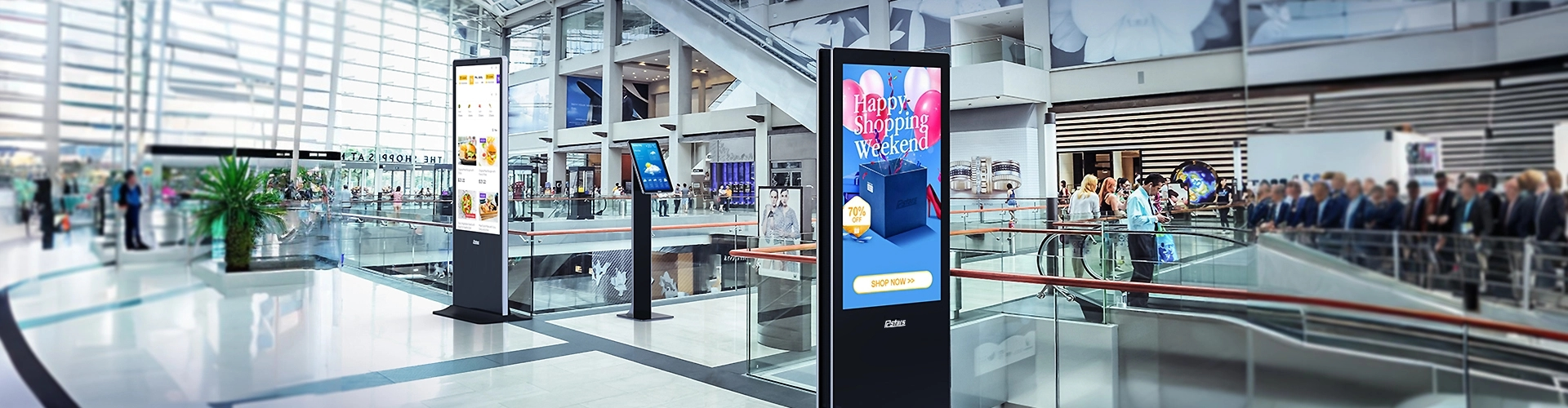 23.6 inch Standing LCD Circular Screen Digital Wayfinding Kiosk